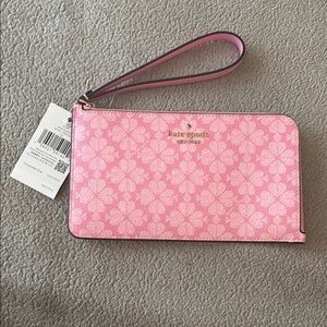 Kate Spade Pink Floral Wristlet with Strap
